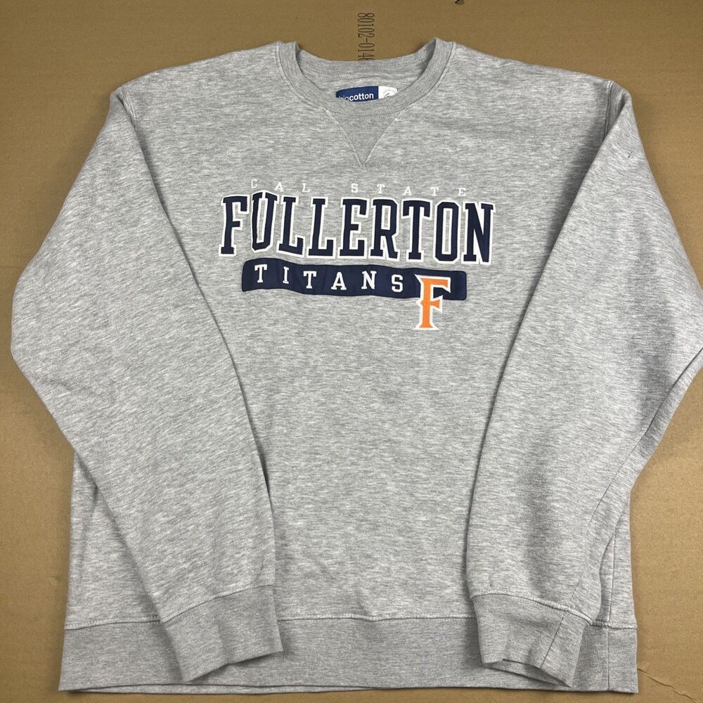 Cal State Fullerton Titans Sweatshirt Big Cotton Gear For Sports Mens XL Gray